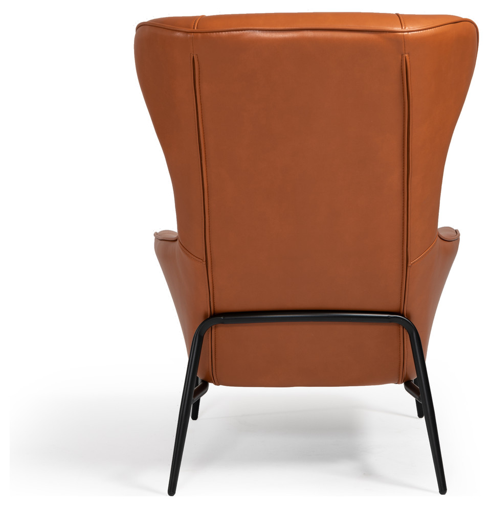 Divani Casa Susan Modern Orange Leatherette Lounge Chair   Midcentury   Armchairs And Accent Chairs   by Vig Furniture Inc.  Houzz