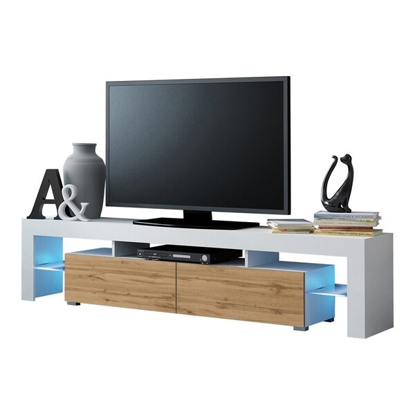 Milano 200 Modern 79-inch TV Stand with 16 Color LEDs