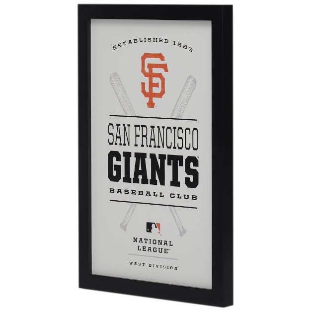 Mlb San Francisco Giants Baseball Framed Wood Sign Panel