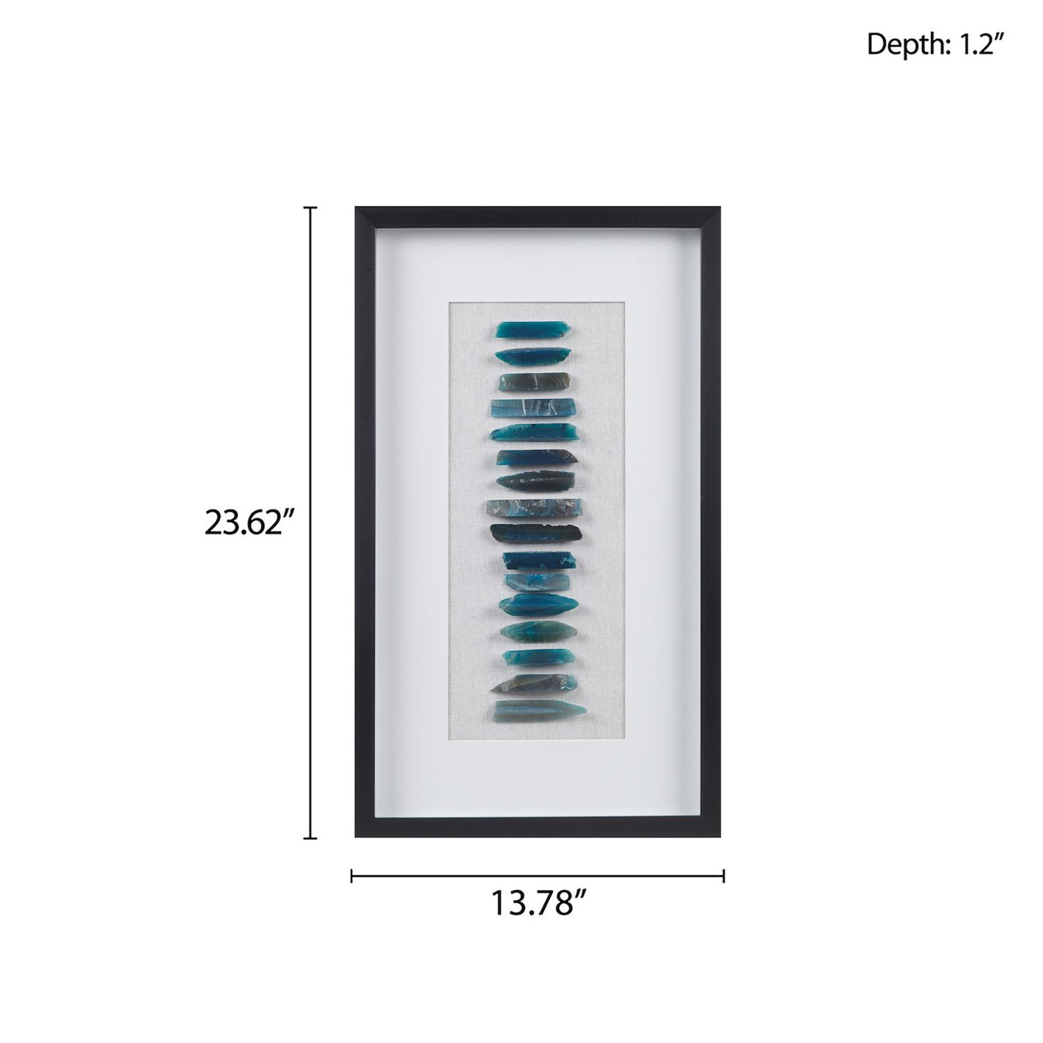 Martha Stewart Cerulean Stone Agate Framed Shadowbox Wall Decor