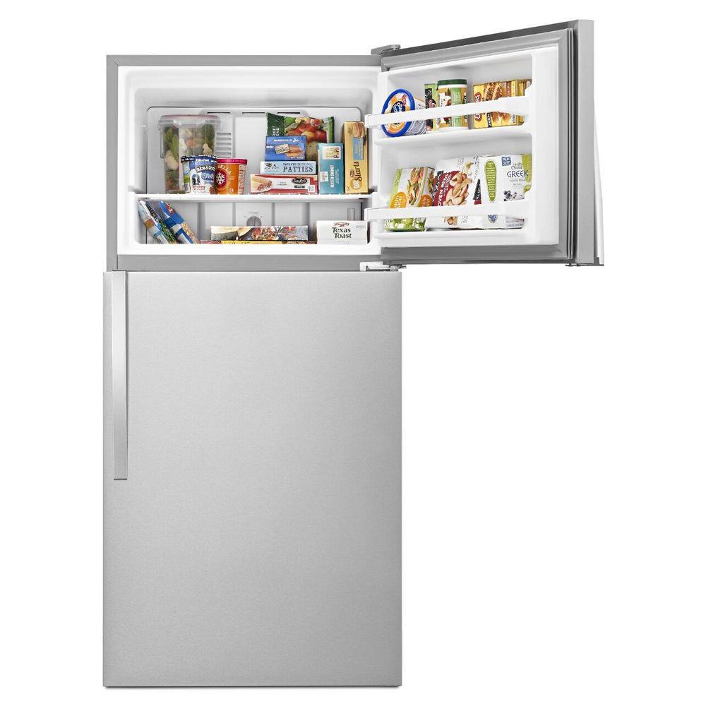 Whirlpool 18.25 cu. ft. Top Freezer Built-In and Standard Refrigerator in Monochromatic Stainless Steel WRT138FFDM