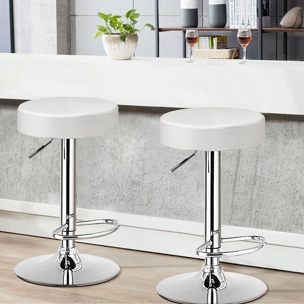 Costway Set of 4 Round Bar Stool Adjustable Swivel Pub Chair w/