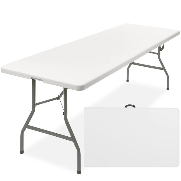 Portable Folding Plastic Dining Table w/ Handle，Lock