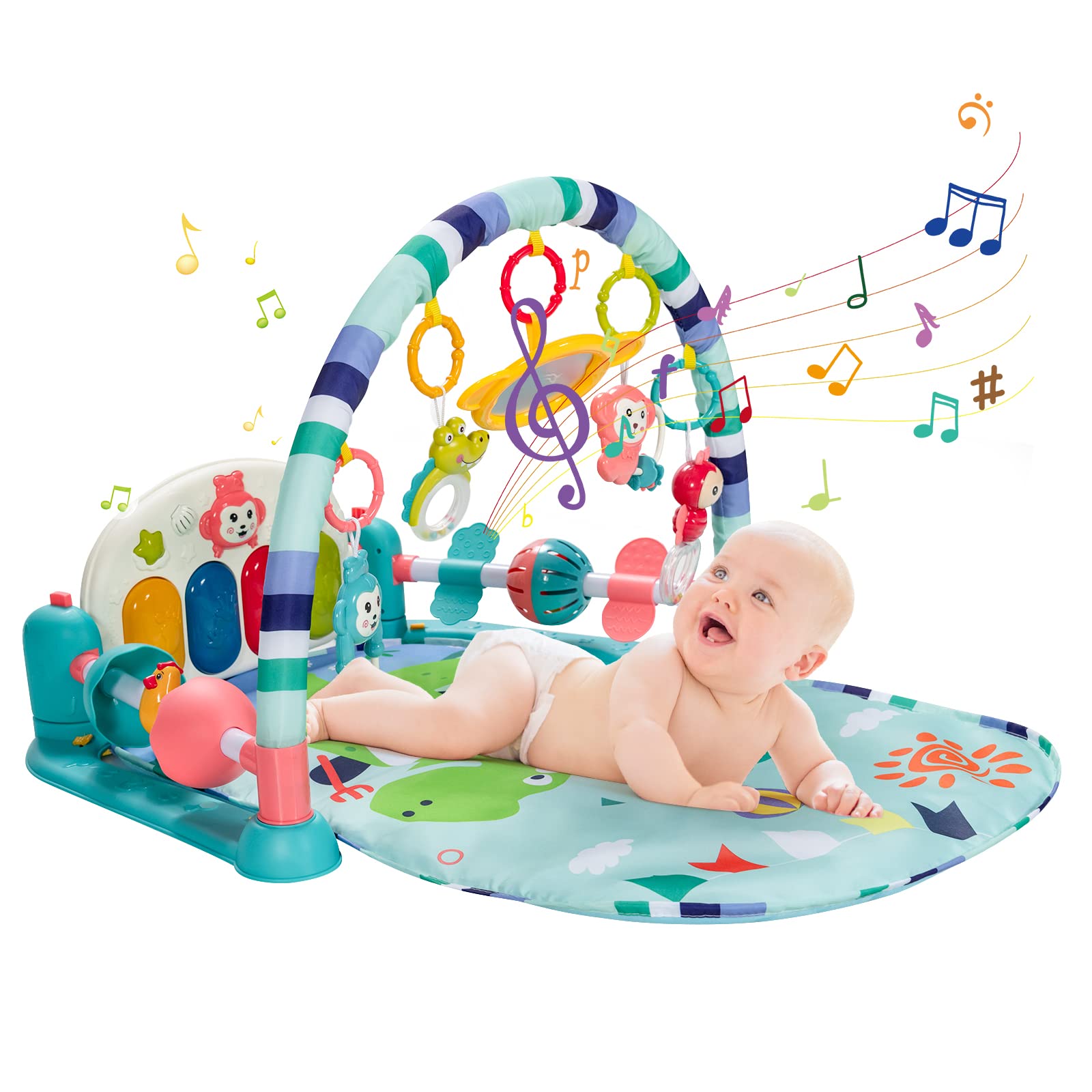 Baby Play Mat, Kick and Play Piano Gym with Projector