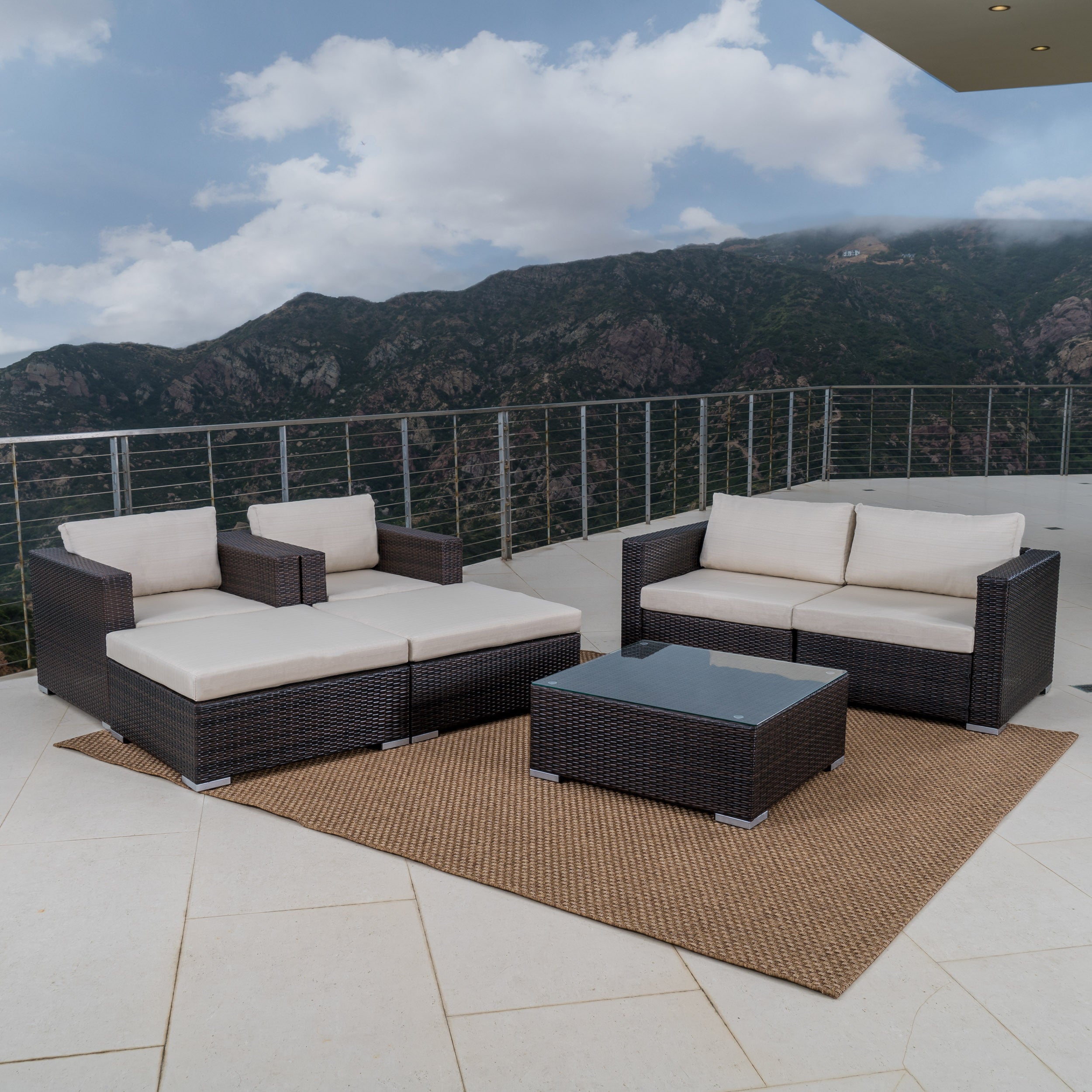 Francisco Outdoor Wicker Sectional w/ Cushions