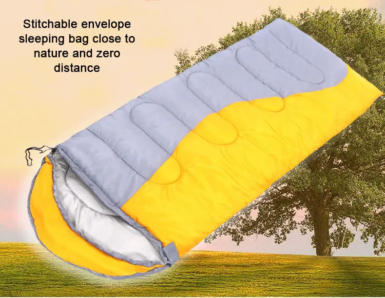 Outdoor Thickened Hollow Cotton Envelope Light Weight Emergency 3 Season Sleeping Bag Camping waterproof sleeping bag