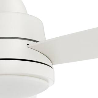 Hampton Bay Caprice 52 in. Integrated LED Indoor Matte White Ceiling Fan with Light Kit and Remote Control SW19151R MWH