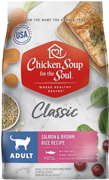 Chicken Soup for the Soul Classic Salmon and Brown Rice Recipe Adult Cat Dry Food