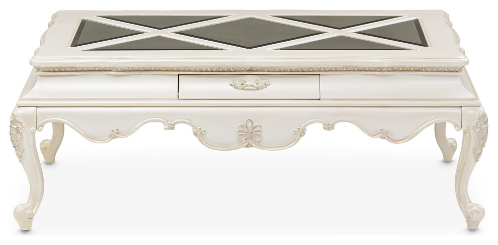 Lavelle Rectangular Cocktail Table   Classic Pearl   Victorian   Coffee Tables   by Michael Amini  Houzz