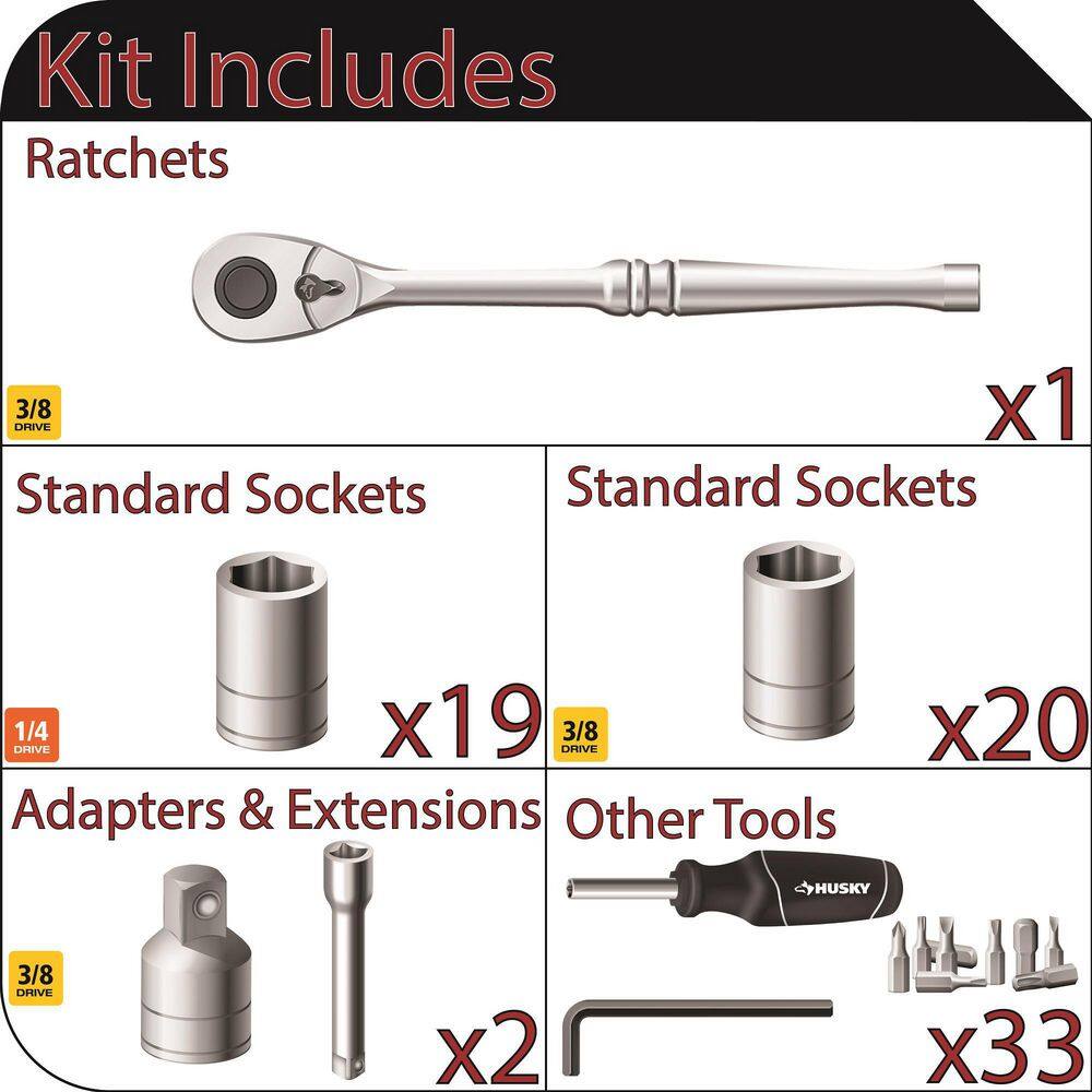 Husky Mechanics Tool Set (75-Piece) H75MTS