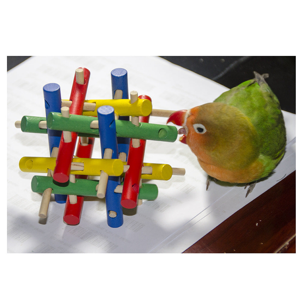 Bird Parrot Chewing Toys，Parrot Chewing Toys for Large Bird Greys Parrots Doves Macaws Cockatoo Wooden Block Toys for Climbing， Chewing， Unraveling and Preening