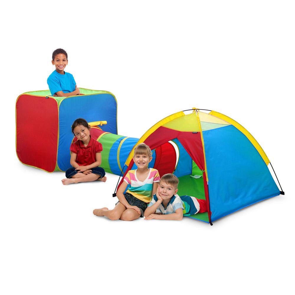 GigaTent 3-in-1 Fun Hub Play Tent with Tunnel 1 Cube 1 Dome Tent and 1 Tunnel Easy Setup CT075