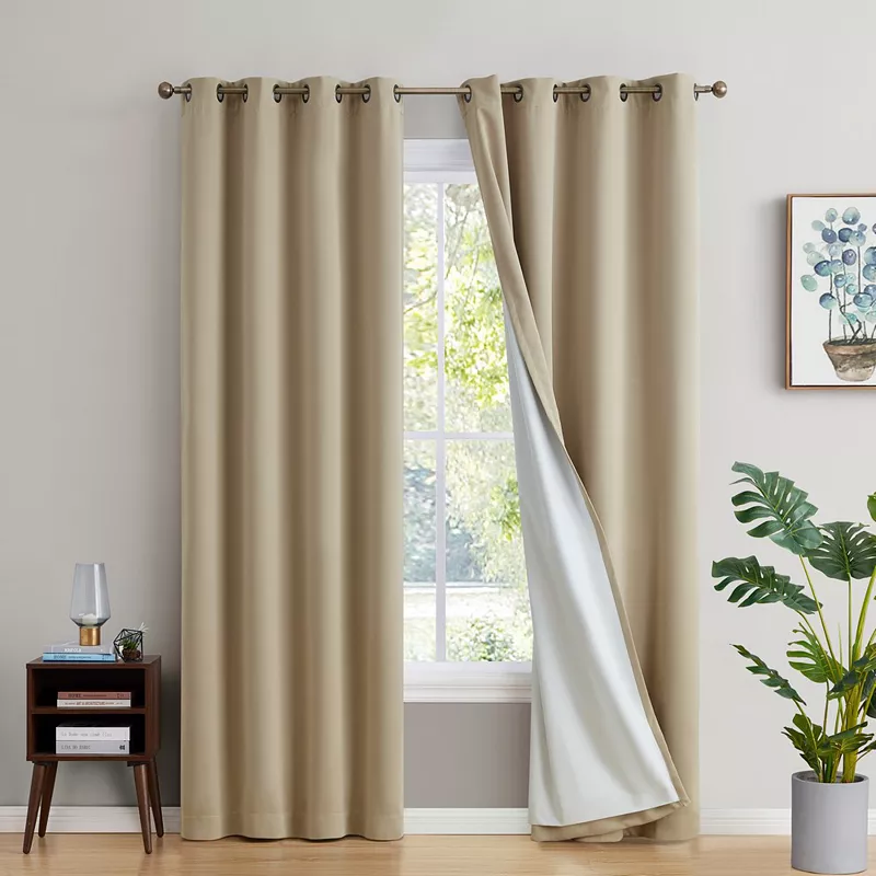 THD Virginia 100% Blackout Grommet Curtain Panels - Set of 2