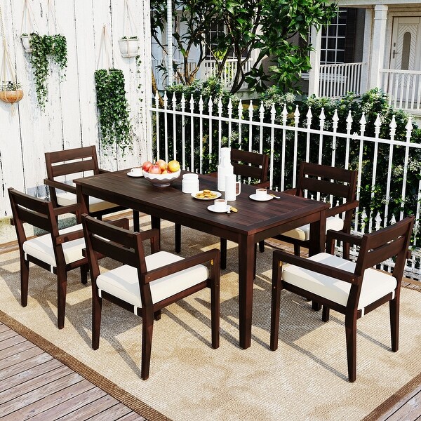 Acacia Wood Outdoor Dining Table And Chairs