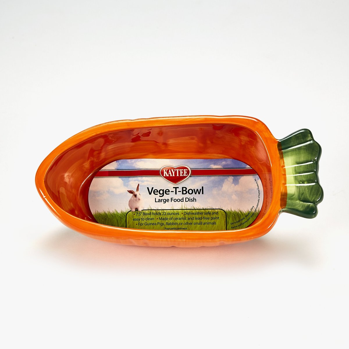 Kaytee Vege-T-Bowl Carrot Small Pet Bowl， 22-oz