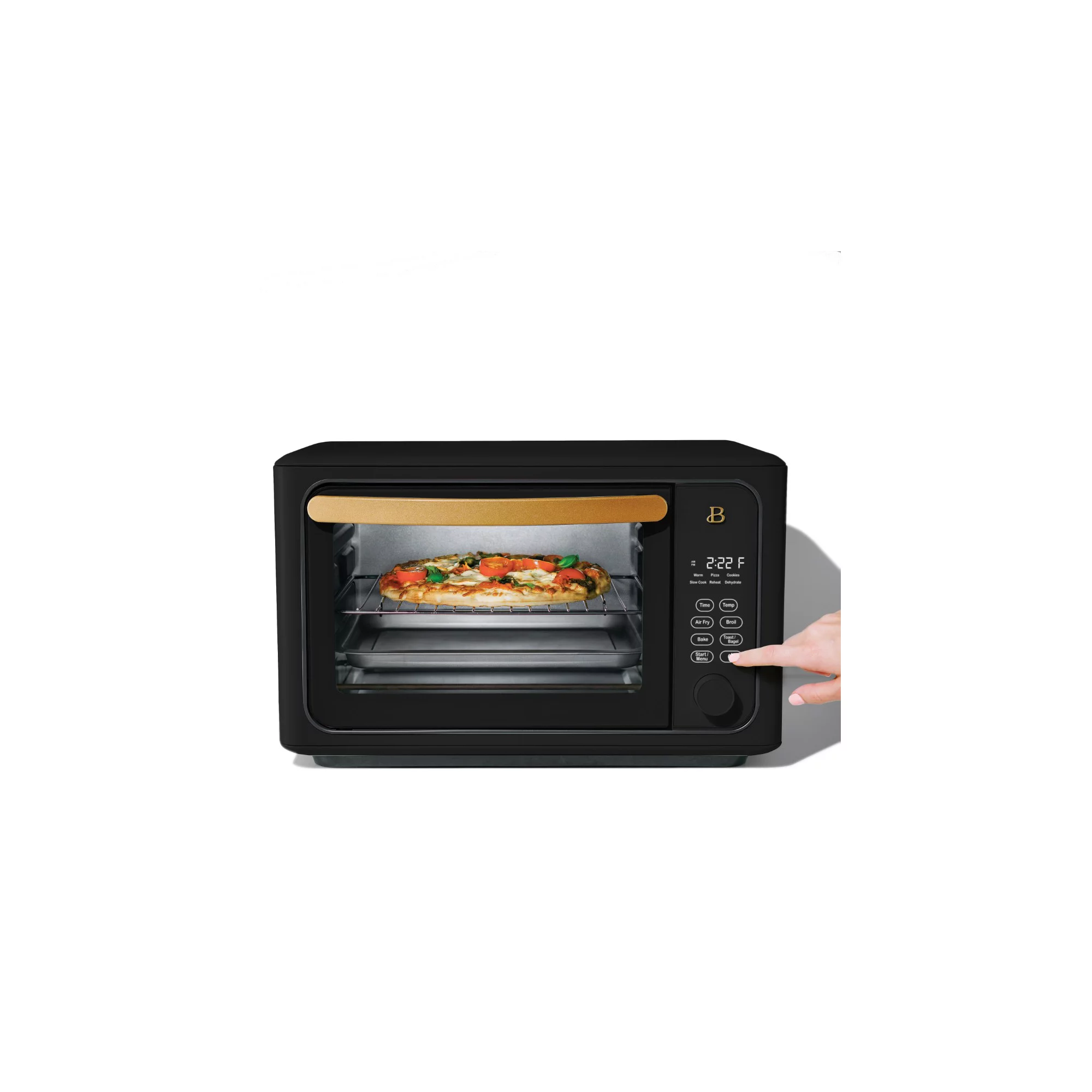 Beautiful 6 Slice Touchscreen Air Fryer Toaster Oven， Black Sesame by Drew Barrymore