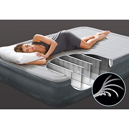 Intex Comfort Plush Mid Rise Dura-Beam Airbed with Internal Electric Pump， Bed Height 13