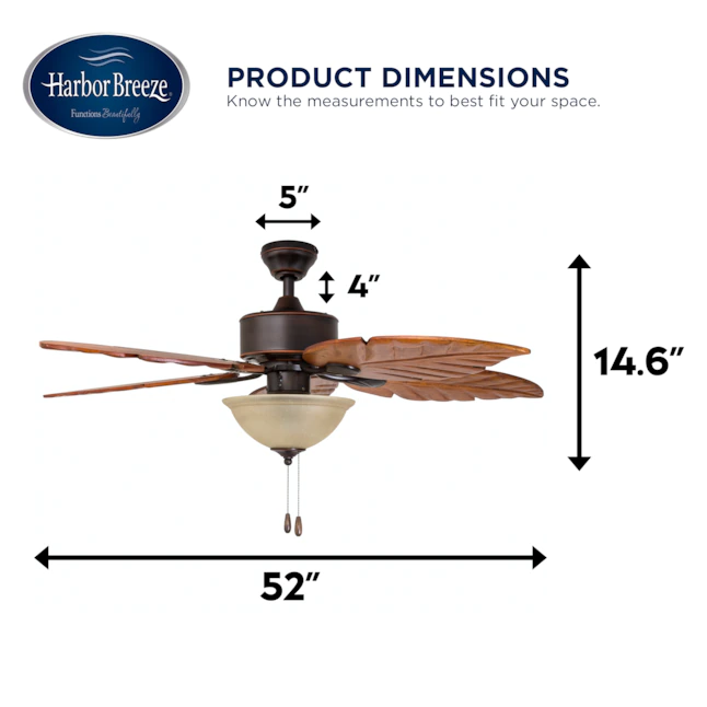 Harbor Breeze St Kitts 52-in Oil Rubbed Bronze LED Indoor/Outdoor Ceiling Fan with Light (5-Blade)