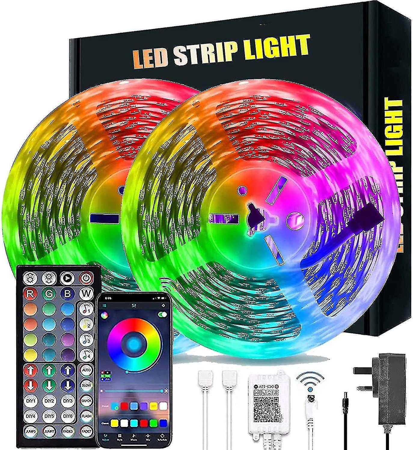 20m Led Lights Bluetooth Rgb Lights Led Tape Lights With 44-keys Remote Music Sync Colour Changing L