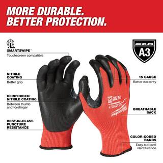 MW XX-Large Red Nitrile Level 3 Cut Resistant Dipped Work Gloves 48-22-8934