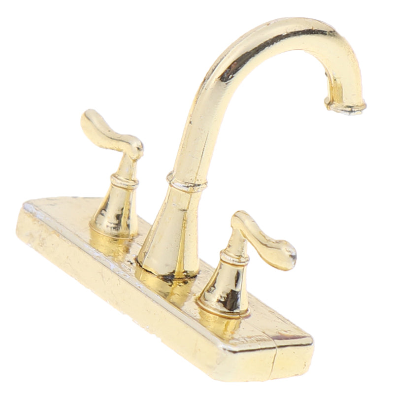 JETTINGBUY 2Pcs 1:12 Dollhouse accessories mini faucet simulation water tap model toys