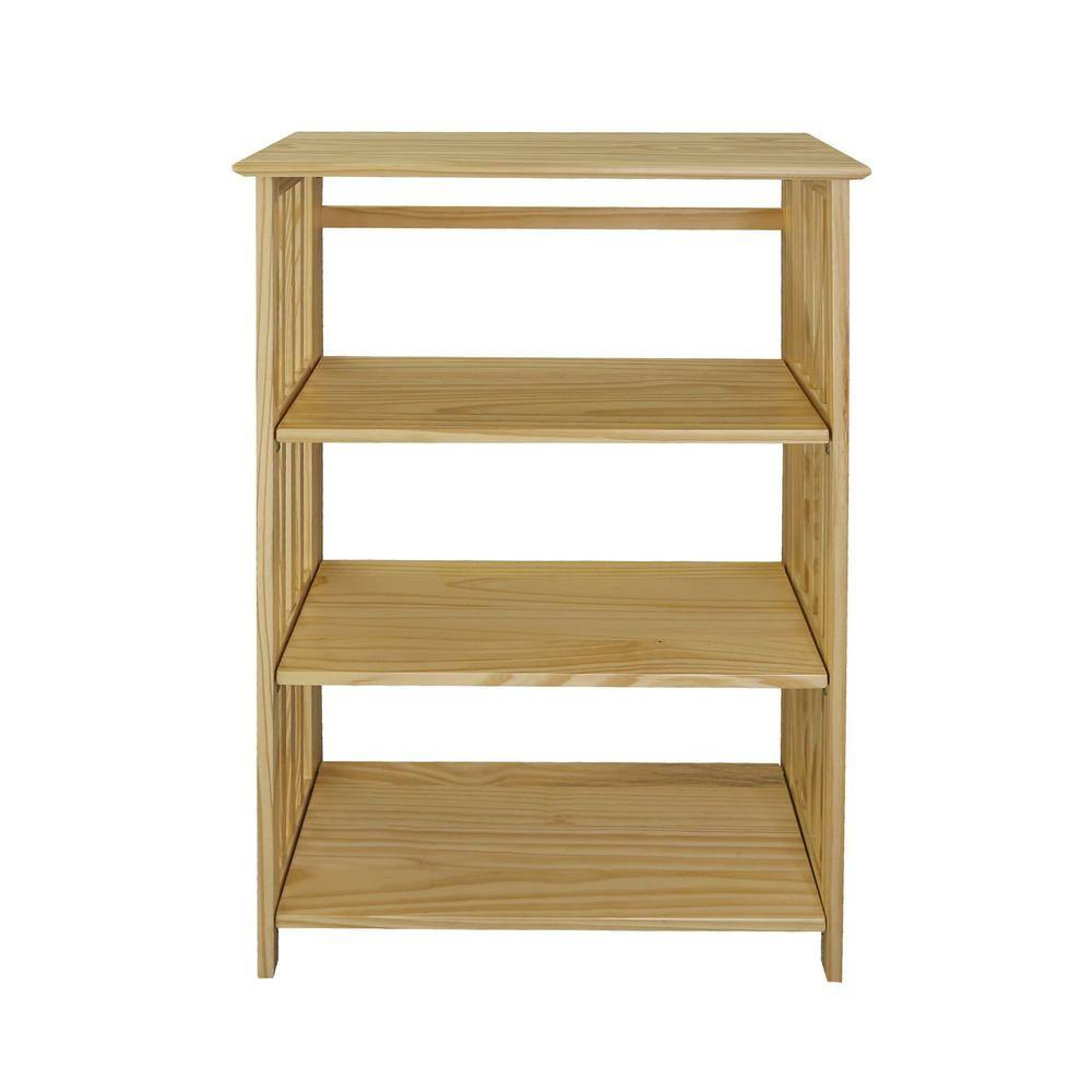 Casual Home Soho Manhattan 42 in. H Natural Wood 4-Shelf Folding Etagere Bookcase 333-40