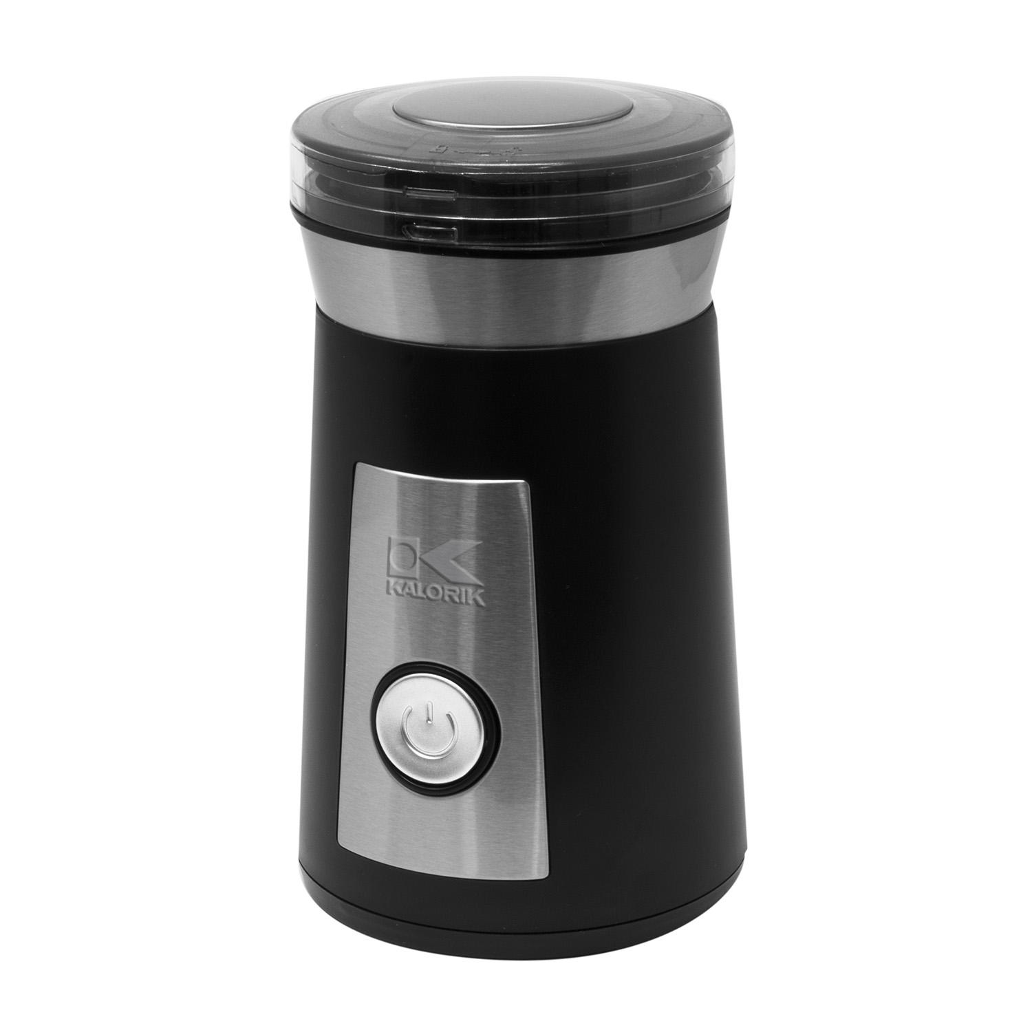 Kalorik Modern Multifunctional Coffee and Spice Grinder， Black and Stainless Steel