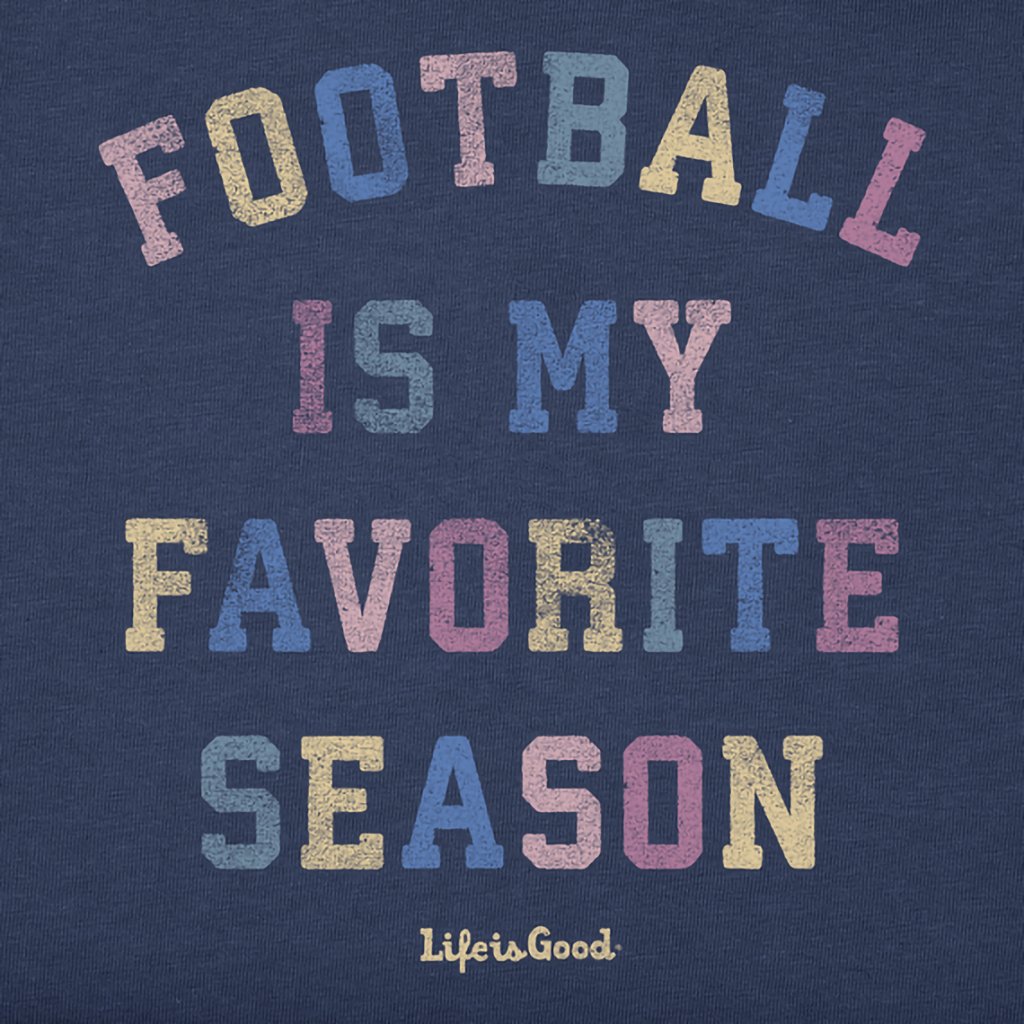 Life Is Good  Women's Football is My Favorite Season Long Sleeve Crusher Tee