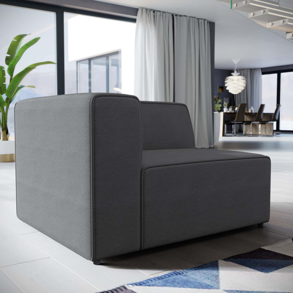 Mingle Upholstered Fabric Left Facing Sofa   Transitional   Armchairs And Accent Chairs   by Simple Relax  Houzz