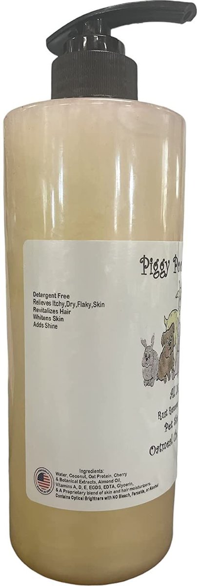 Piggy Poo and Crew All Natural Rust Remover Oatmeal Cherry Scented Whitening Pig Shampoo， 26-oz bottle