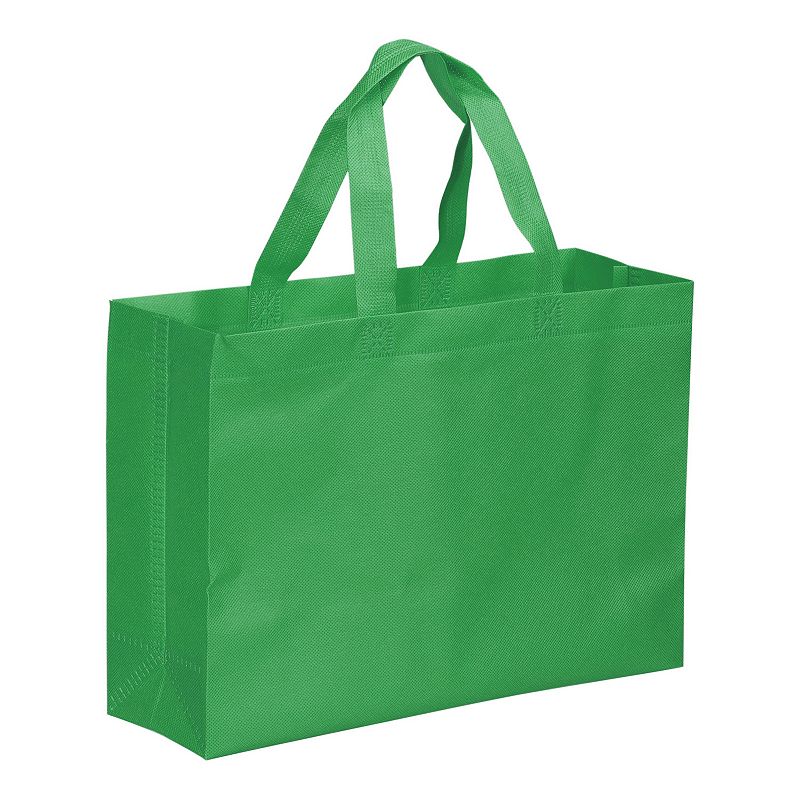 Reusable Gift Bag， 10Pcs Horizontal Style Non-Woven Grocery Tote Bag