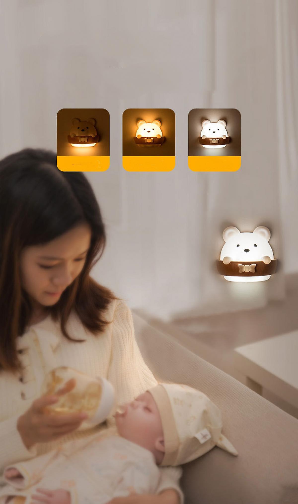 Bear Night Light For Kids， Silicone Cute Night Light Lamp， Led Rechargeable Kids Night Light Nursery Cute Lamp，  For Girls Kids Room Decor