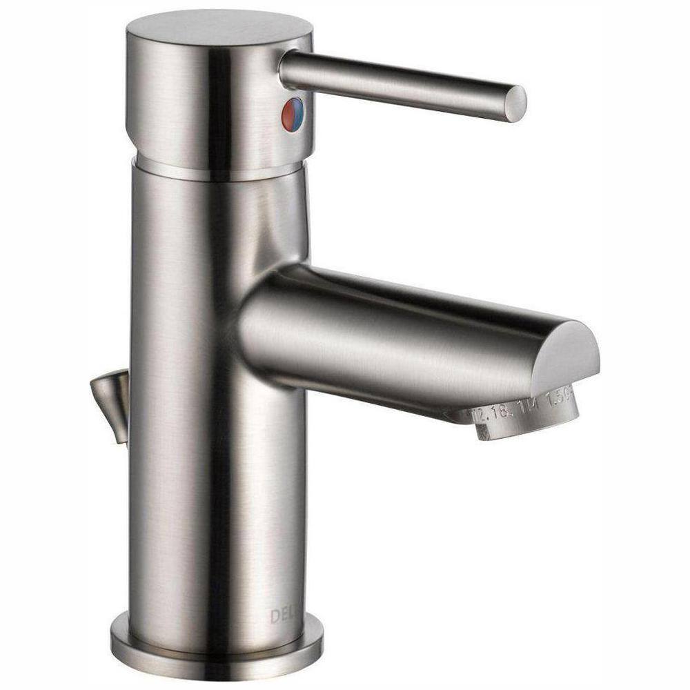 Delta Modern Single Hole Single-Handle Bathroom Faucet in Stainless 559LF-SSPP