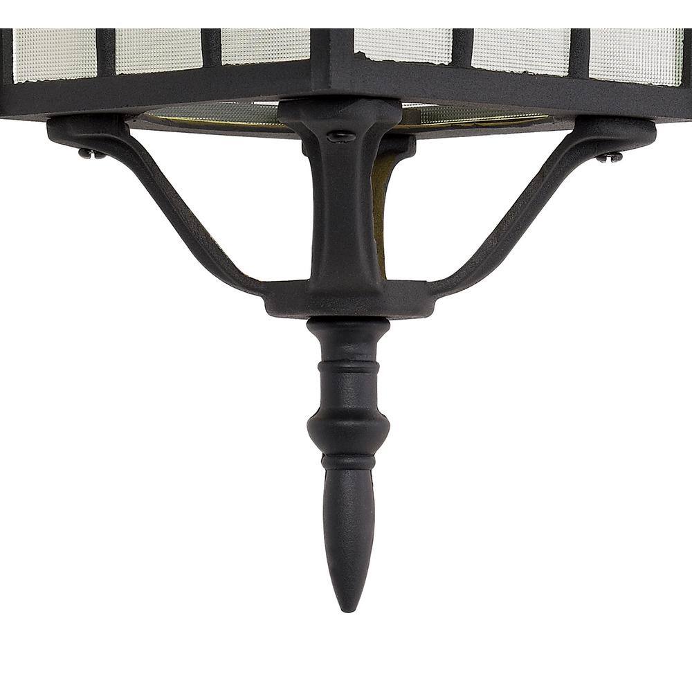 Hampton Bay Black LED Outdoor Wall Light Fixture with Textured Glass 4420-1BK-LED