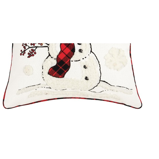 C amp f Home Snowman Cardinal Embroidered Throw Pillow