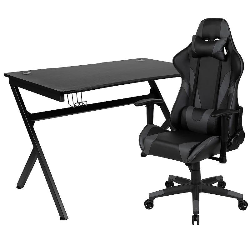 Flash Furniture Gaming Desk and Reclining Gaming Chair 2-piece Set