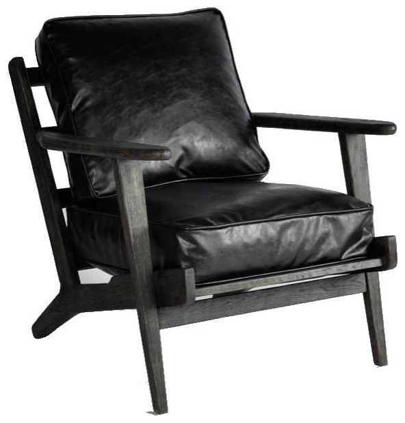 Coba Black Lounge Chair   Midcentury   Armchairs And Accent Chairs   by HomeCraftDecor  Houzz