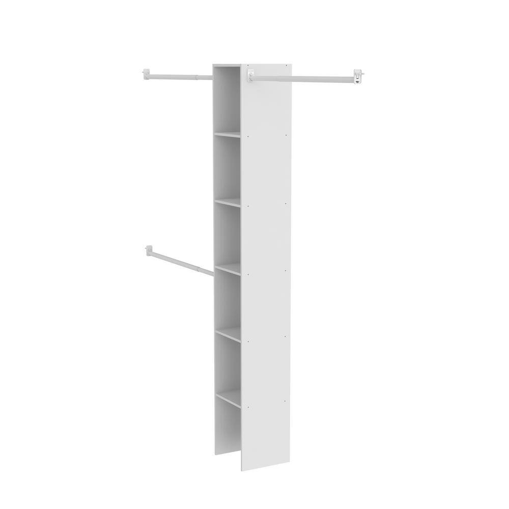 ClosetMaid Selectives 12 in. W White Custom Tower Wall Mount 6-Shelf Wood Closet System 7033