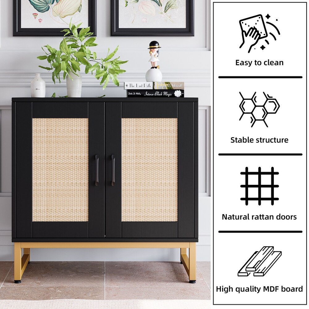 Rattan Sideboard Kitchen Buffet Cabinet