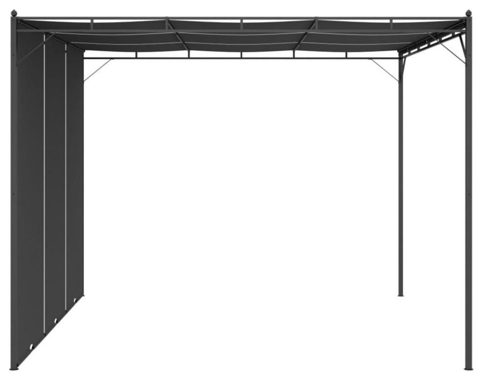 vidaXL Garden Gazebo with Side Curtain 118.1x118.1x88.6 Anthracite  47995   Contemporary   Gazebos   by BisonOffice  Houzz