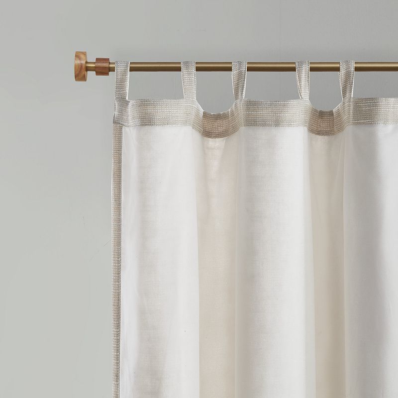 Madison Park 1-panel Barnet Thermal Insulated Faux Linen Light Filtering Tab Top Window Curtain