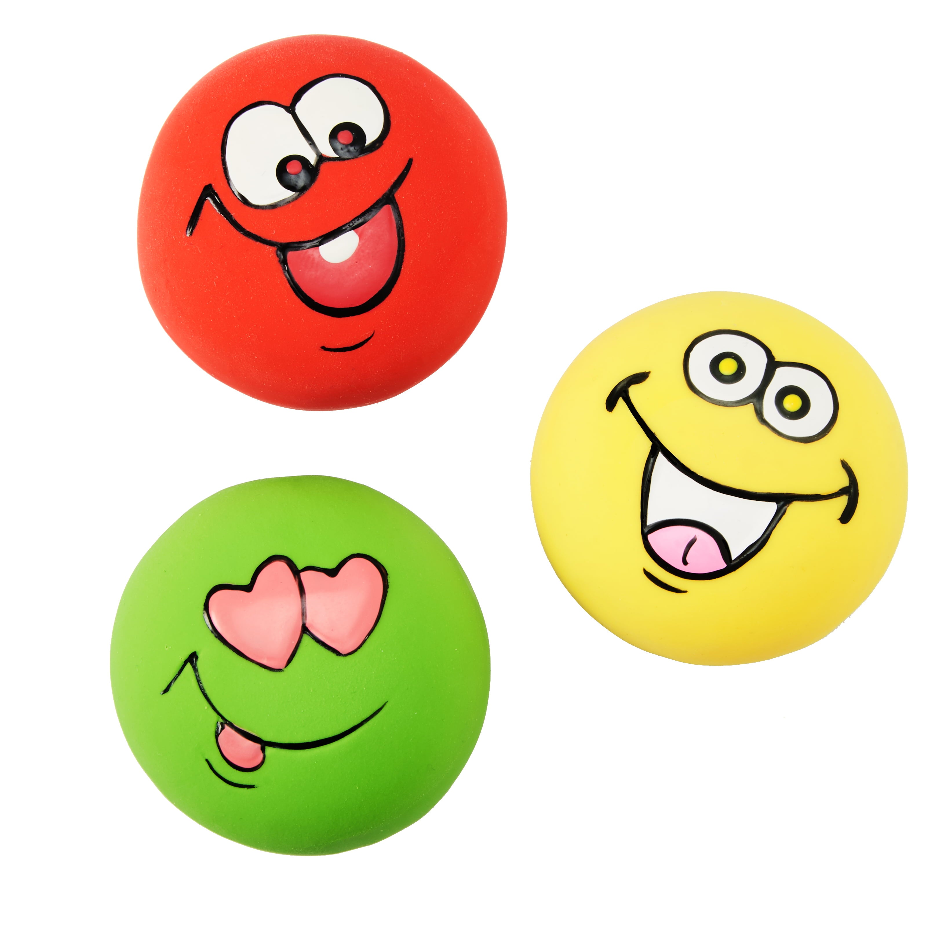 Vibrant Life Playful Buddy Emoticon Dog Chew Toy， Chew Level 2， 3 Count