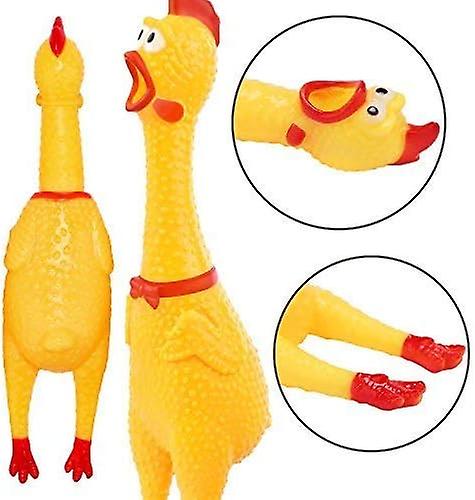 Screaming Chicken Dog Toys，yellow Rubber Squaking Chicken Toy Novelty And Durable Rubber Chicken-s