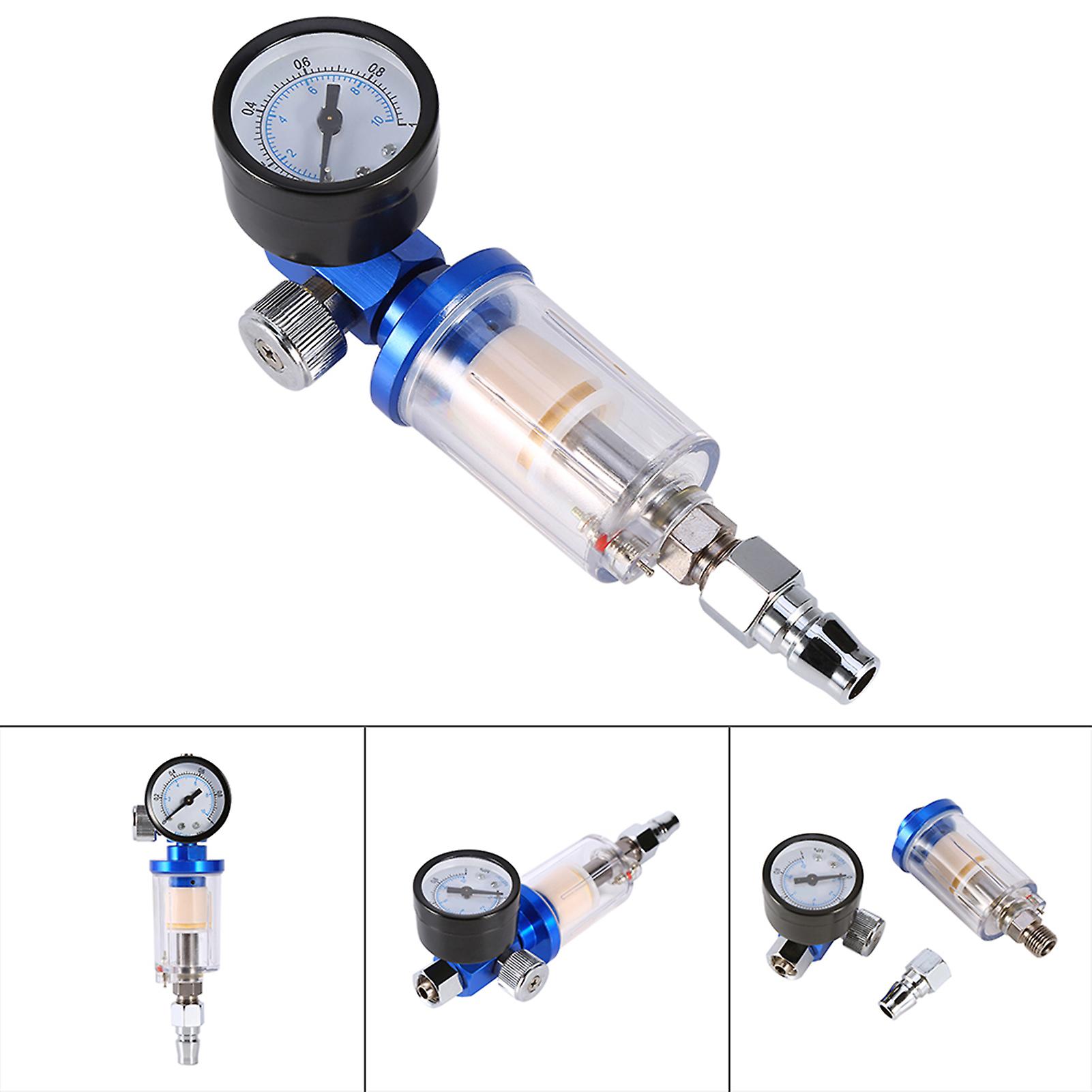 Spray Pneumatic Gun Air Regulator Gauge+ In-line Oil Water Trap Filter Separator