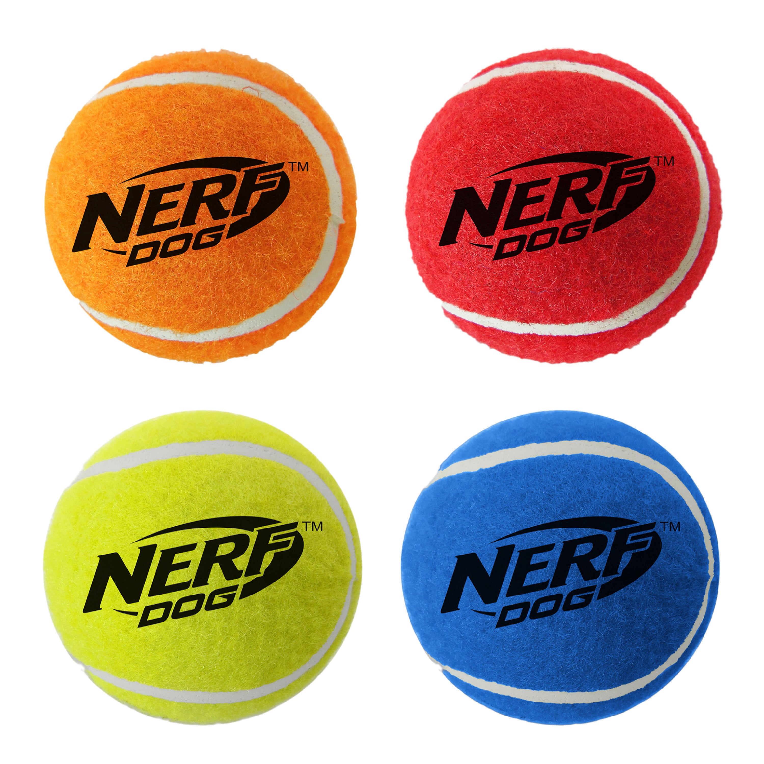 Nerf Dog 2” Squeak Tennis Ball Dog Toy 4-Pack