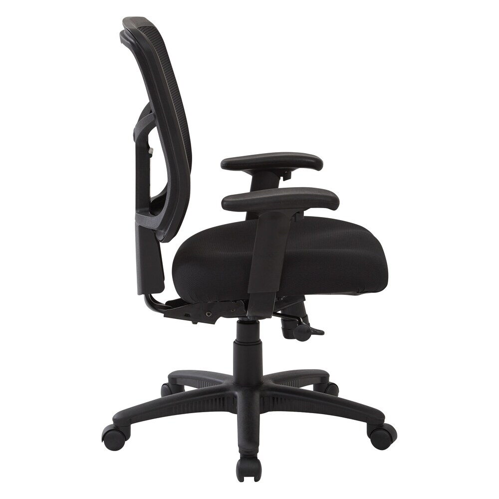 Black Mesh Back with Dove Black Fabric Seat Chair  2 to 1 Synchro Tilt