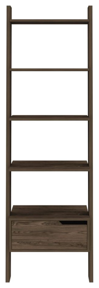 DEPOT E SHOP Kobe Ladder Bookcase  5 Shelves  Dark Walnut   Transitional   Bookcases   by DEPOT ESHOP LLC  Houzz