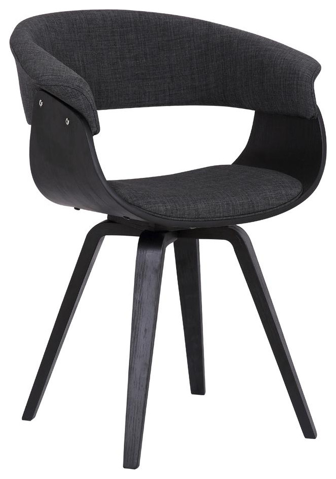 Summer Contemporary Dining Chair in Black Brush Wood Finish and Charcoal Fabric   Midcentury   Dining Chairs   by Furniture East Inc.  Houzz