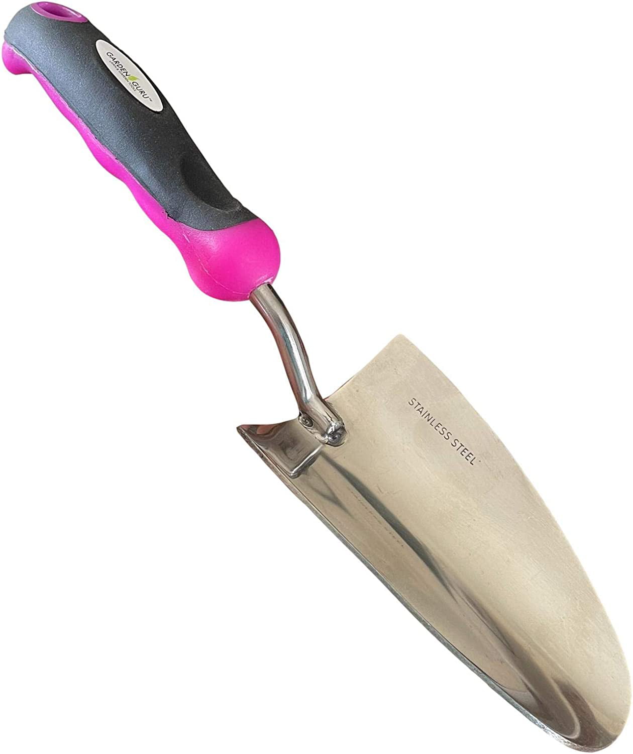 Garden Guru Super Strong Garden Trowel Hand Shovel, Rust Resistant Stainless Steel, Perfect Gardening Tools, Weeding, Transplanting and Digging, Pink