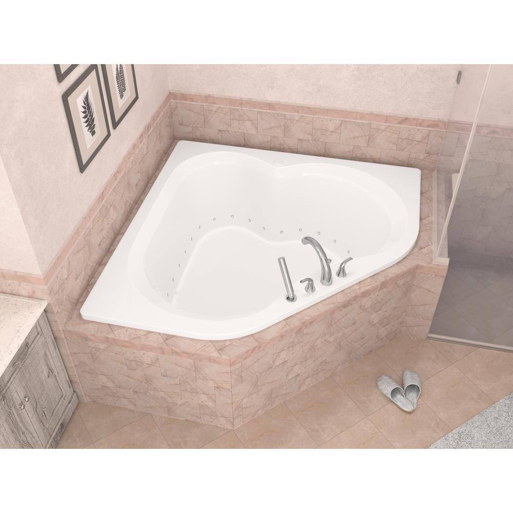 Universal Tubs Beryl 5 ft. Acrylic Corner Drop-in Air Bathtub in White HD6060CAR